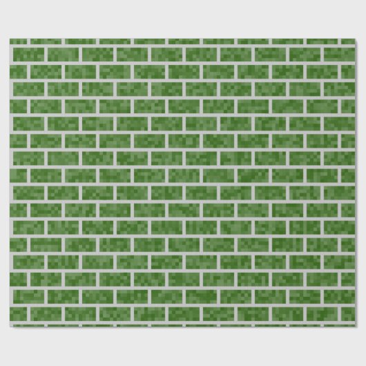 Dunkelgrüne 8-BitPixelated Art-Ziegelsteine Geschenkpapier (Flach)