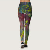 Dunkelgrüne Abstrakte Leggings (Rückseite)
