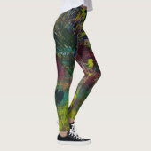 Dunkelgrüne Abstrakte Leggings (Rechts)