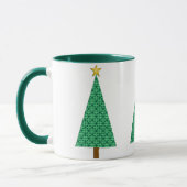 Dunkelgrüne Arabesque Moderne WeihnachtsbaumTasse Tasse (Links)
