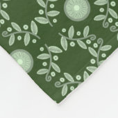 Dunkelgrüne aztekische Blatt-Muster-Decke Fleecedecke (Ecke)