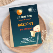 Dunkelgrüne Basketball-Einladungen Einladung