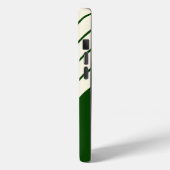 Dunkelgrüne Beige Streifen 80er Classic Retro Stre Case-Mate iPhone Hülle (Rückseite / Links)