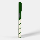 Dunkelgrüne Beige Streifen 80er Classic Retro Stre Case-Mate iPhone Hülle (Rückseite / Rechts)