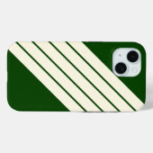 Dunkelgrüne Beige Streifen 80er Classic Retro Stre Case-Mate iPhone Hülle (Rückseite (Horizontal))