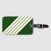 Dunkelgrüne Beige Streifen 80er Classic Retro Stre Gepäckanhänger (Vorderseite (Horizontal))