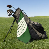 Dunkelgrüne Beige Streifen 80er Classic Retro Stre Golfhandtuch (Gras)