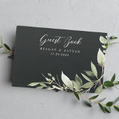 Dunkelgrüne Blätter für moderne Grünpflanzen Hochz Gästebuch