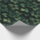 Dunkelgrüne Blätter Geschenkpapier (Ecke)