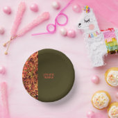 Dunkelgrüne Blätter Glückwunsch Thanksgiving Dank Pappteller (Party)