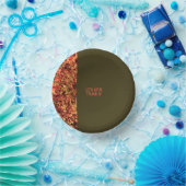 Dunkelgrüne Blätter Glückwunsch Thanksgiving Dank Pappteller (Party)