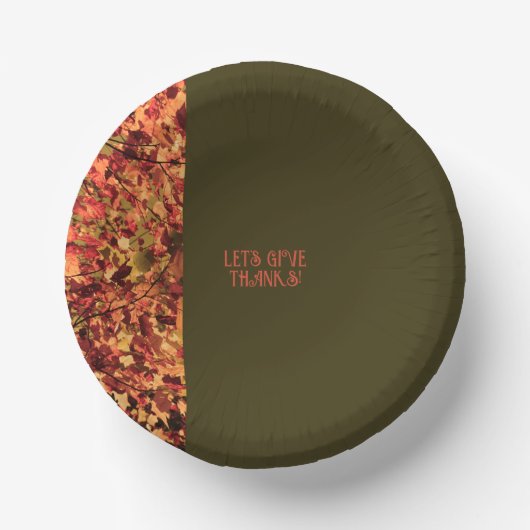 Dunkelgrüne Blätter Glückwunsch Thanksgiving Dank Pappteller (Vorderseite)