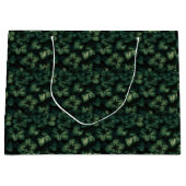 Dunkelgrüne Blätter Große Geschenktüte (Vorderseite)