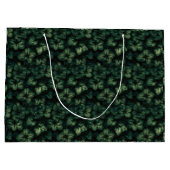 Dunkelgrüne Blätter Große Geschenktüte (Rückseite)