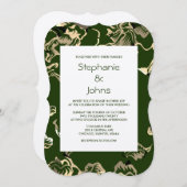 Dunkelgrüne Blätter Klassische Silberhochzeit Einladung (Vorne/Hinten)