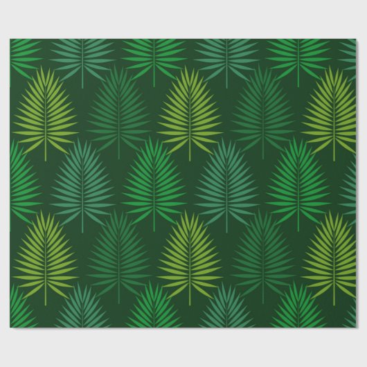 Dunkelgrüne Blätter mit Umschlagpapier Geschenkpapier (Flach)