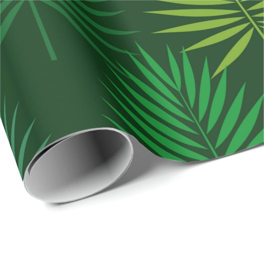 Dunkelgrüne Blätter mit Umschlagpapier Geschenkpapier (Rolleneckpunkt)