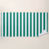Dunkelgrüne blaue Farbstreifen Sommer Strandtuch (Vorderseite)