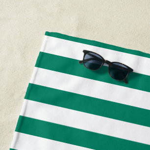Dunkelgrüne blaue Farbstreifen Sommer Strandtuch