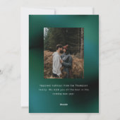 Dunkelgrüne Blumendekoration ohne Foto Feiertagskarte (Rückseite)