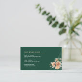 Dunkelgrüne Blumenkreismonogramm Visitenkarte (Stehend Vorderseite)