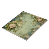 Dunkelgrüne Blush-Rose Fliese (Seite)