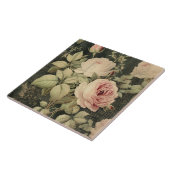 Dunkelgrüne Blush-Rose Fliese (Seite)
