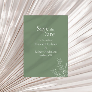 Dunkelgrüne Botanik-Save-the-Date-Karte Einladung