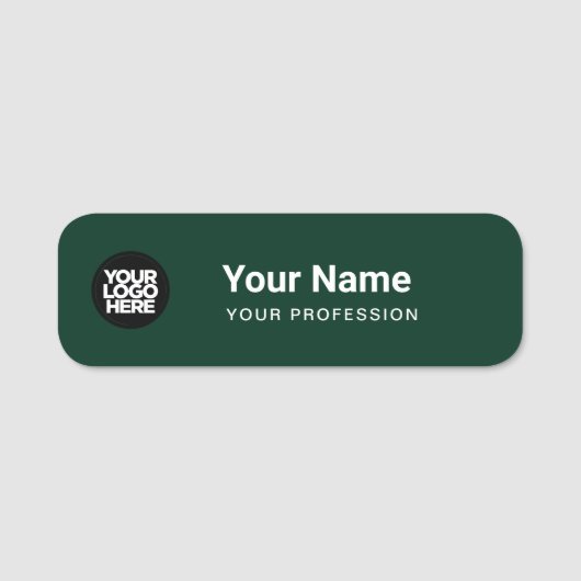 Dunkelgrüne Button-Namensmarke oder Magnesium mit Namensschild (Vorderseite)