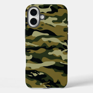 Dunkelgrüne Camouflage iPhone 16 Plus Hülle