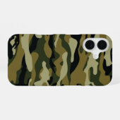 Dunkelgrüne Camouflage iPhone 16 Hülle (Rückseite (Horizontal))