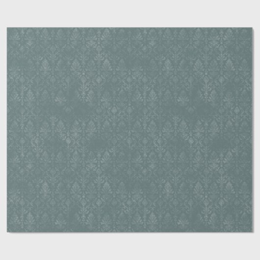 Dunkelgrüne Damaskenwrapping Paper Roll Geschenkpapier (Flach)