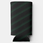 Dunkelgrüne diagonale Linien schwarz Selters Dosenkühler (Rückseite)