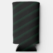 Dunkelgrüne diagonale Linien schwarz Selters Dosenkühler (Vorderseite)