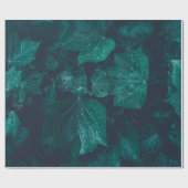 Dunkelgrüne Efeu Blätter Wasser fällt Geschenkpapier (Flach)