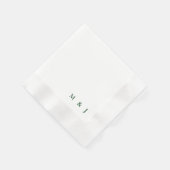 Dunkelgrüne einfache Braut & Bräutigam Initialen H Serviette (Ecke)