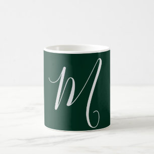 Dunkelgrüne einfache elegante moderne eigene Namen Kaffeetasse