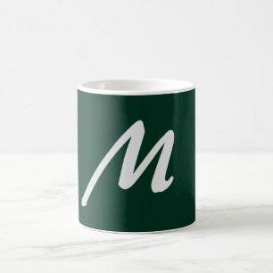 Dunkelgrüne einfache elegante moderne eigene Namen Kaffeetasse