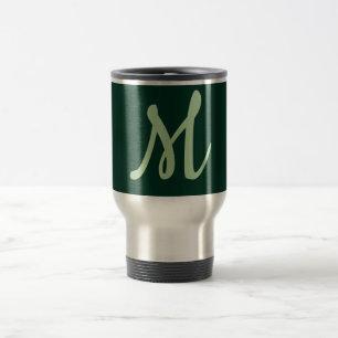 Dunkelgrüne einfache elegante moderne eigene Namen Reisebecher