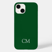 Dunkelgrüne, einfache Monogramm Case-Mate iPhone Hülle (Rückseite)