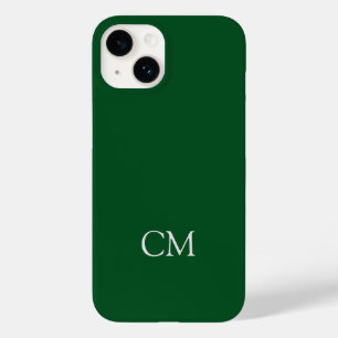 Dunkelgrüne, einfache Monogramm Case-Mate iPhone 14 Hülle
