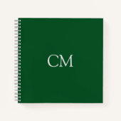Dunkelgrüne, einfache Monogramm Notizblock (Vorderseite)