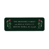 Dunkelgrüne Elegant Blumenweihnachtsfest-Rücksende (Vorne)