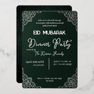 Dunkelgrüne elegante EID MUBARAK Einladung