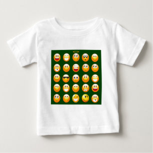 dunkelgrüne Emoji Baby T-shirt