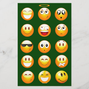 dunkelgrüne Emoji Briefpapier