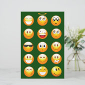 dunkelgrüne Emoji Briefpapier (Stehend Vorderseite)