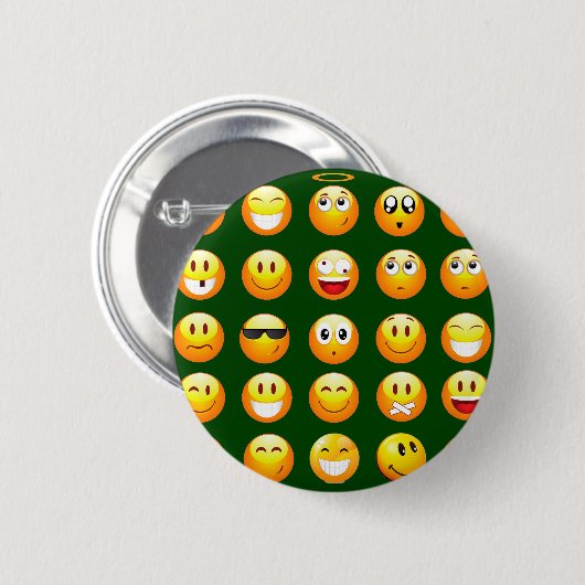 dunkelgrüne Emoji Button (Vorne & Hinten)