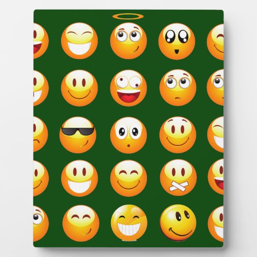 dunkelgrüne Emoji Fotoplatte (Vorderseite)