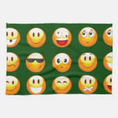 dunkelgrüne Emoji Geschirrtuch (Horizontal)